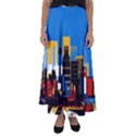 Architecture City House Window Flared Maxi Skirt View1