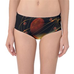 Fractal Digital Art Mid-waist Bikini Bottoms by Pakrebo