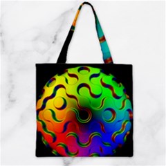 Ball Sphere Digital Art Fractals Zipper Grocery Tote Bag by Pakrebo