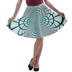 Digital Art Fractal Abstract A-line Skater Skirt by Pakrebo