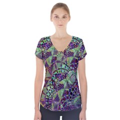 Background Design Art Artwork Short Sleeve Front Detail Top by Pakrebo