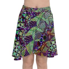 Background Design Art Artwork Chiffon Wrap Front Skirt by Pakrebo
