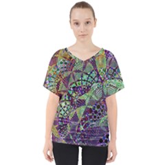 Background Design Art Artwork V-neck Dolman Drape Top by Pakrebo
