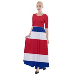 Costa Rica Flag Half Sleeves Maxi Dress by FlagGallery