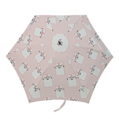 Pattern Pink Cute Sweet Fur Cats Mini Folding Umbrellas by Pakrebo