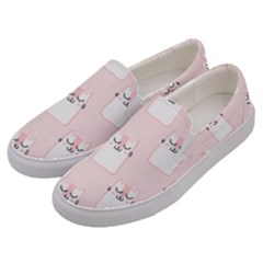 Pattern Pink Cute Sweet Fur Cats Men s Canvas Slip Ons by Pakrebo
