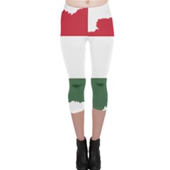 Hungary Country Europe Flag Capri Leggings  by Sapixe