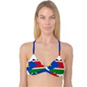 South Sudan Flag Map Geography Reversible Tri Bikini Top View1