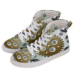 Gear Background Sprocket Women s Hi-top Skate Sneakers by HermanTelo