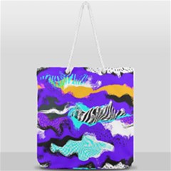 Paint On A Purple Background                            Full Print Rope Handle Tote (large) by LalyLauraFLM