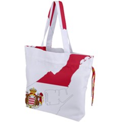 Monaco Country Europe Flag Borders Drawstring Tote Bag by Sapixe