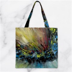 Original Abstract Art Zipper Grocery Tote Bag by scharamo