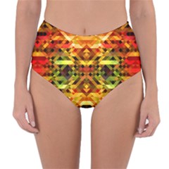 Mosaic Structure Grain Mode Reversible High-waist Bikini Bottoms by Pakrebo