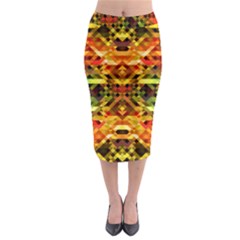 Mosaic Structure Grain Mode Midi Pencil Skirt by Pakrebo