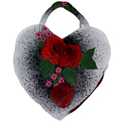 Watercolour Flowers Watercolor Roses Giant Heart Shaped Tote by Pakrebo