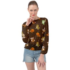 Ground Type Banded Bottom Chiffon Top by Mezalola