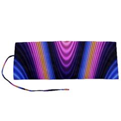 Wave Line Waveform Sound Purple Roll Up Canvas Pencil Holder (s) by HermanTelo