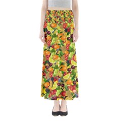 Background Pattern Structure Fruit Full Length Maxi Skirt by Pakrebo