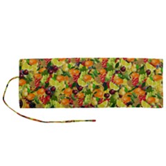 Background Pattern Structure Fruit Roll Up Canvas Pencil Holder (m) by Pakrebo