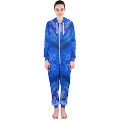 Boho Bohemian Hippie Tie Dye Cobalt Hooded Jumpsuit (ladies)  by CrypticFragmentsDesign