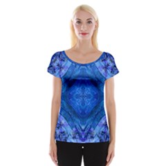 Boho Bohemian Hippie Tie Dye Cobalt Cap Sleeve Top by CrypticFragmentsDesign