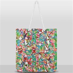Colorful Paint Strokes On A White Background                              Full Print Rope Handle Tote (large) by LalyLauraFLM