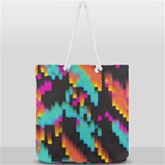 Rectangles In Retro Colors                              Full Print Rope Handle Tote (large) by LalyLauraFLM