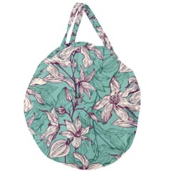 Vintage Floral Pattern Giant Round Zipper Tote by Sobalvarro