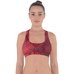 Wonderful Hearts And Rose Cross Back Hipster Bikini Top  by FantasyWorld7