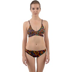 Background Abstract Texture Wrap Around Bikini Set by Simbadda