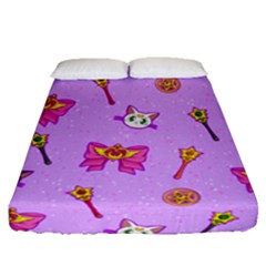 Moon Fitted Sheet (queen Size) by Mezalola