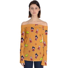 Dragonball Off Shoulder Long Sleeve Top by Mezalola