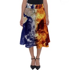 Earth World Globe Universe Space Perfect Length Midi Skirt by Sudhe