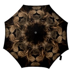 African Lion Wildcat Mane Closeup Hook Handle Umbrellas (large) by Sudhe