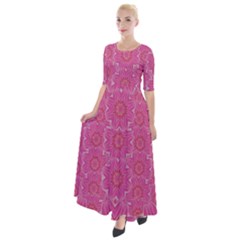 Bloom On In  The Soft Sunshine Decorative Half Sleeves Maxi Dress by pepitasart