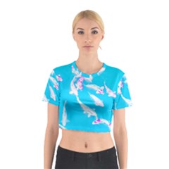 Koi Carp Scape Cotton Crop Top by essentialimage