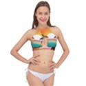Sunset Beach Beach Palm Ocean Cross Front Halter Bikini Top View1