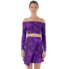 Spheres Combs Structure Regulation Off Shoulder Top With Skirt Set by Simbadda