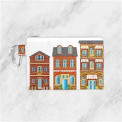 City Buildings Brick Architecture Canvas Cosmetic Bag (small) by Simbadda