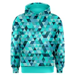 Teal Triangles Pattern Men s Overhead Hoodie by LoolyElzayat