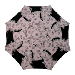 Wide Eyed Girl Pink Golf Umbrellas by snowwhitegirl