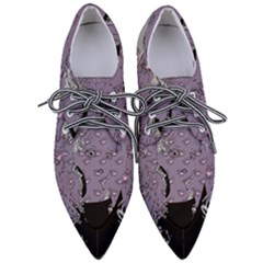 Wide Eyed Girl Grey Lilac Women s Pointed Oxford Shoes by snowwhitegirl