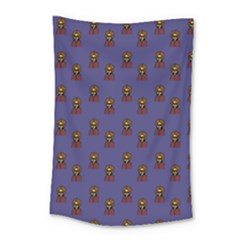 Nerdy 60s  Girl Pattern Dark Purple Small Tapestry by snowwhitegirl