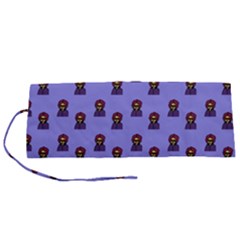 Nerdy 60s  Girl Pattern Purple Roll Up Canvas Pencil Holder (s) by snowwhitegirl