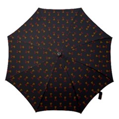 Nerdy 60s  Girl Pattern Grey Hook Handle Umbrellas (medium) by snowwhitegirl