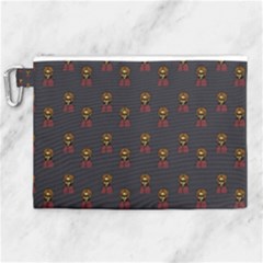 Nerdy 60s  Girl Pattern Grey Canvas Cosmetic Bag (xl) by snowwhitegirl