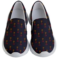 Nerdy 60s  Girl Pattern Grey Kids  Lightweight Slip Ons by snowwhitegirl