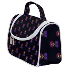 Nerdy 60s  Girl Pattern Black Satchel Handbag by snowwhitegirl