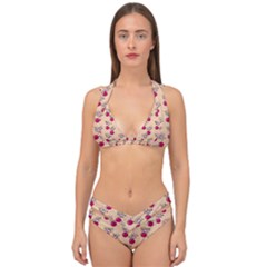 Cherries An Bats Peach Double Strap Halter Bikini Set by snowwhitegirl