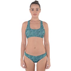 Knitted Wool Blue Cross Back Hipster Bikini Set by snowwhitegirl